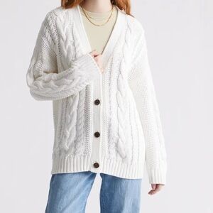 QUINCE women’s 100% Organic Cotton Oversized Cable Cardigan
